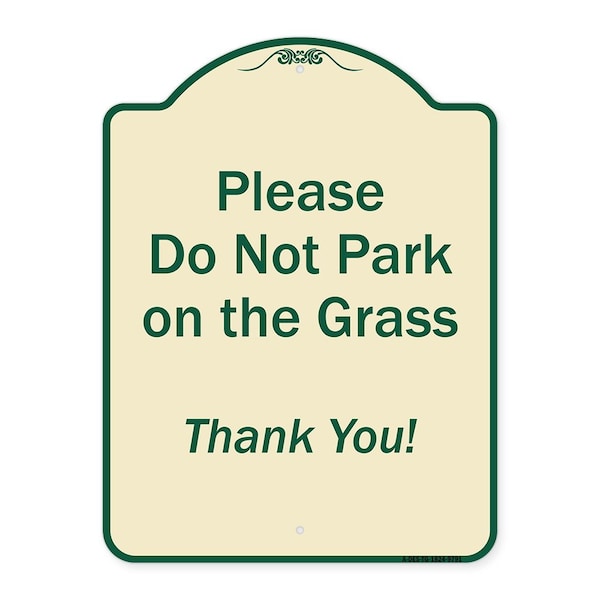 Designer Series-Please Do Not Park On The Grass Thank You!, 24" x 18", TG-1824-9791
